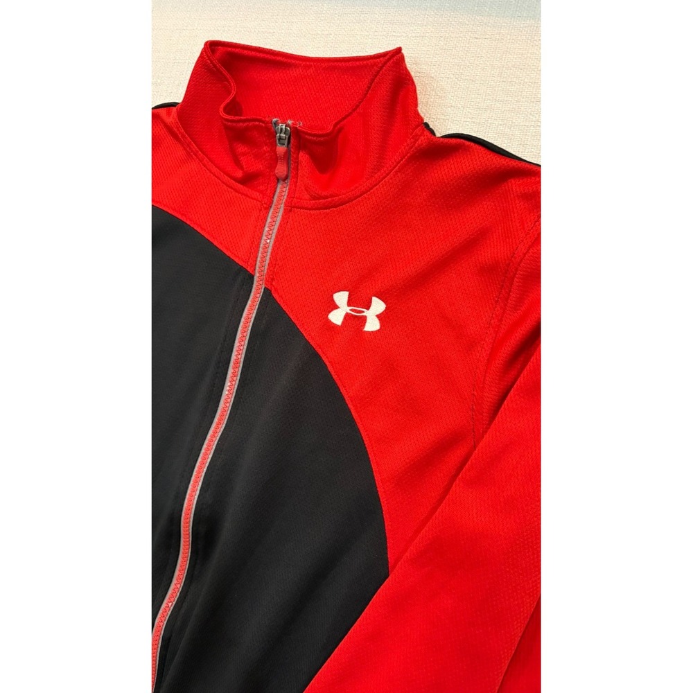 Under Armor Boys YL Black/Red Lightweight Zip Jacket